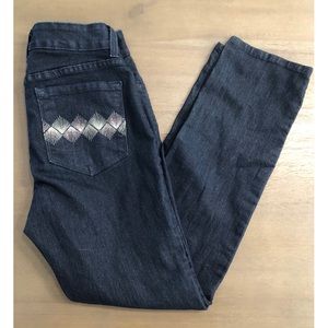 Not Your Daughters Jeans Skinny Leg Jeans Embellished Rhinestone Pocket Size 2p
